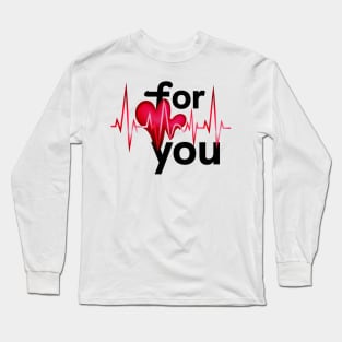 Romantic heartbeat heart lover Long Sleeve T-Shirt